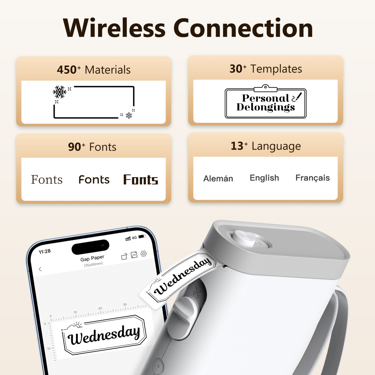 Nelko Label Maker Machine with Tape, P21 Bluetooth Label Printer, Wireless Mini Label Makers with Multiple Templates for Organizing Office Home