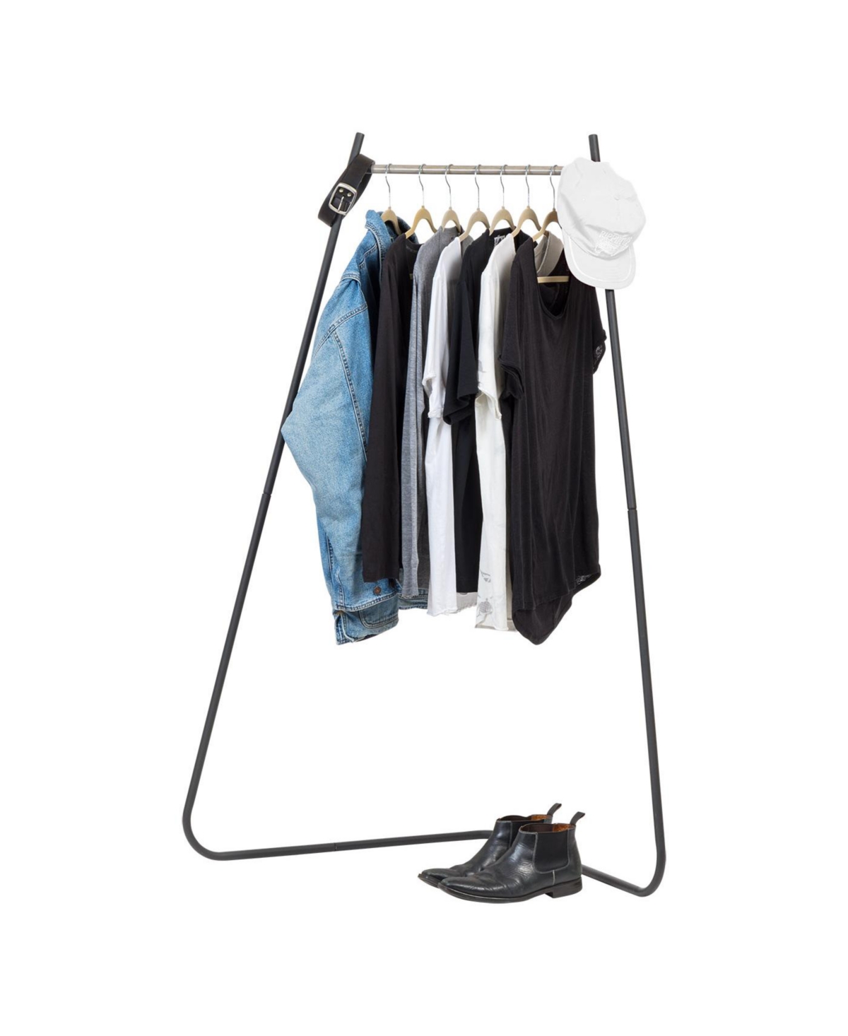 Stylish Corner Clothes Rack for Hanging Clothes, Easy to Assemble, Freestanding Metal Sturdy Garment Rack, Small Space Storage Solution, Mode