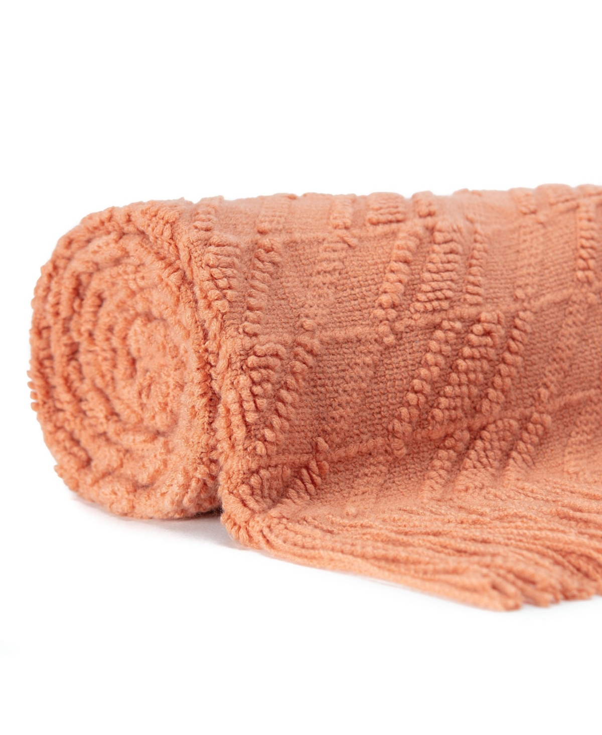 Chanasya Premium Rust Brown Blanket With Tassels - Acrylic Knitted Super Soft Fluffy Warm Cozy Lightweight Chic Boho Blanket for Bed Sofa Chair