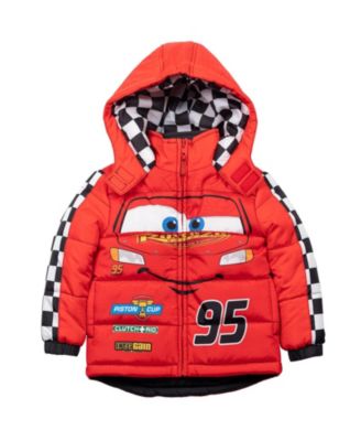 Toddler Boys Pixar Lightning McQueen Zip Up Winter Coat Puffer Jacket