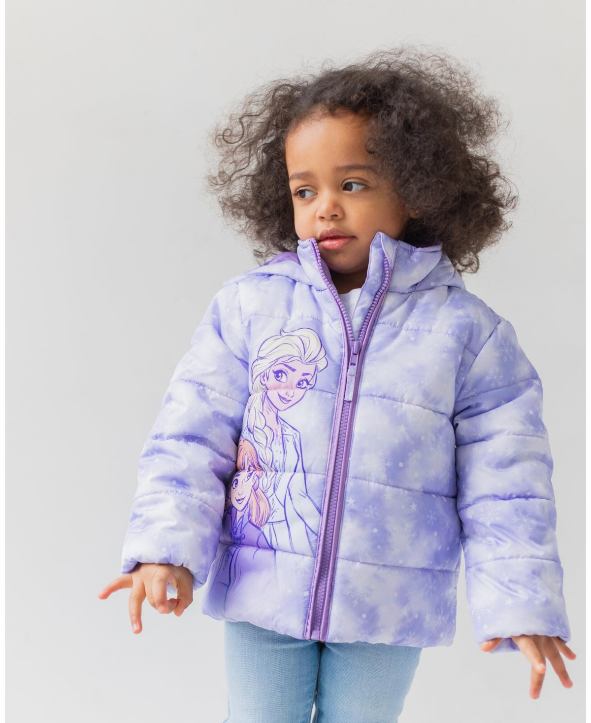 Disney Toddler Girls Frozen Zip Up Puffer Jacket to (2T - 7-8)