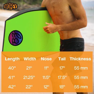 42" Bodyboard with Zero-G Polypro Core, Surlyn Slick & Tru-Flex Mesh for Beach Surfing