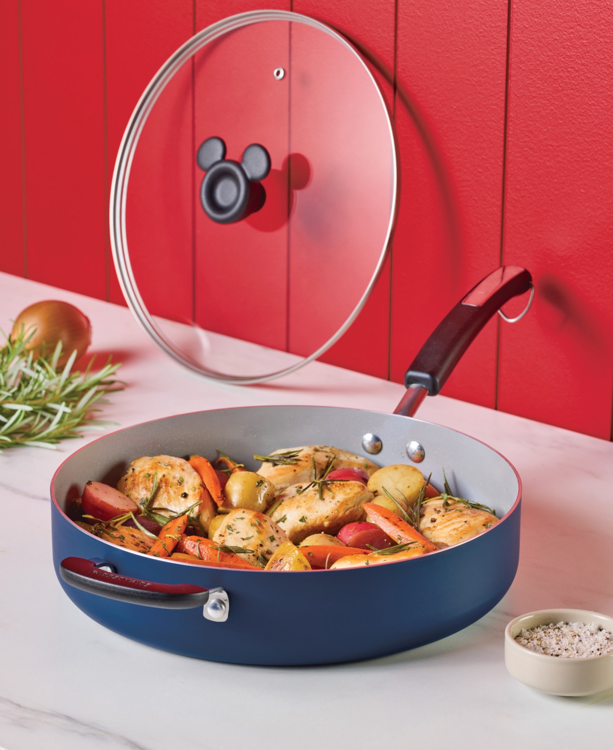 Farberware Disney 4.5-quart Ceramic Nonstick Saute Pan With Lid In Blue