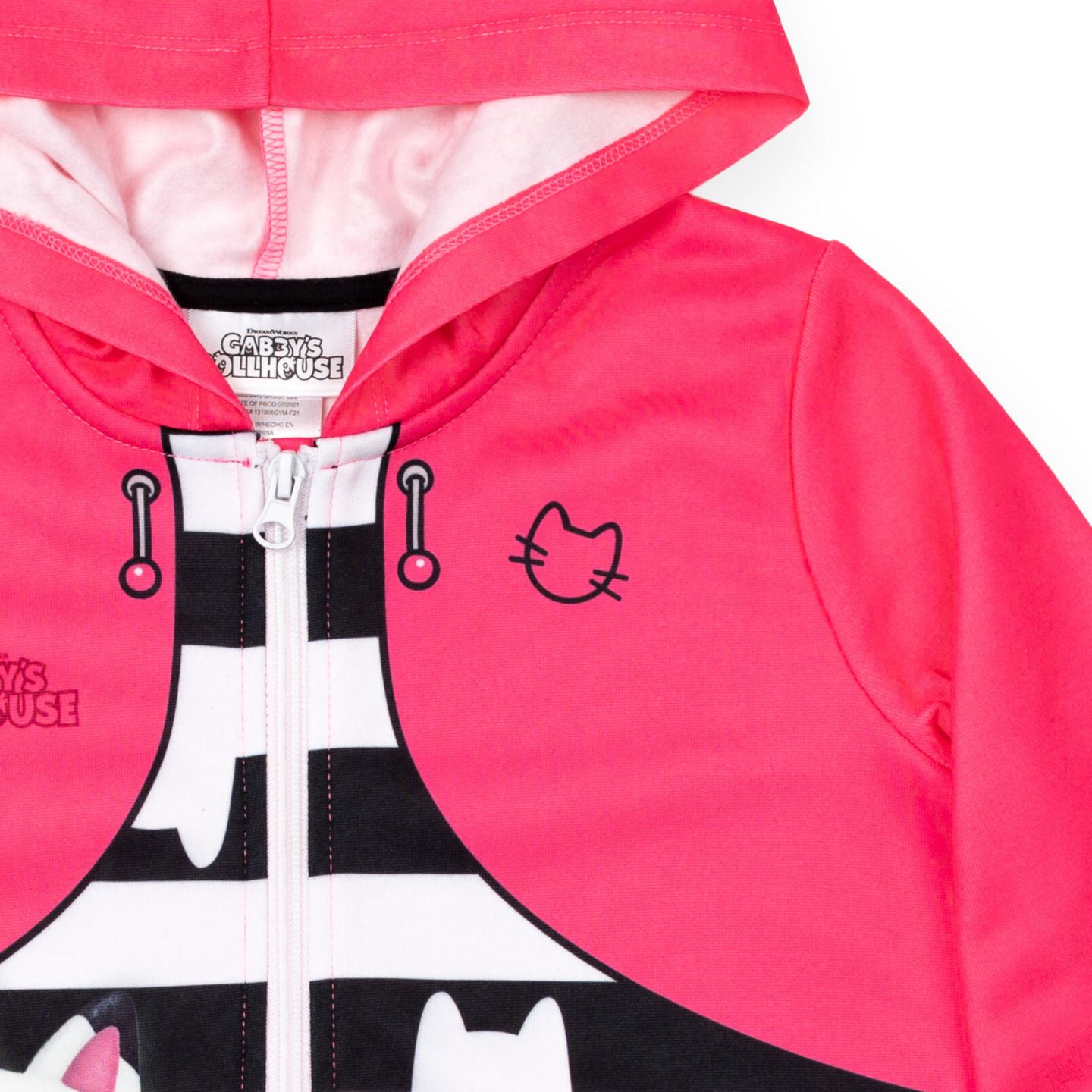 Худи Gabby's Dollhouse Dreamworks Zip Up to для девочек, цвет: Розовый / Чёрный — фото 4
