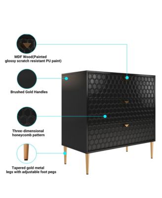 32"Tall 3-Drawer Storage Cabinet Dresser Chest