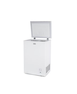 BLACK+DECKER 2.7 Cu. Ft. Compact Chest Freezer, Deep Freezer Holds Up To 94.5 Lbs. of Frozen Food, Removable Storage Basket, Mechanical Temperature Control, Manual Defrost, R600a Refrigerant, BCFK726, White