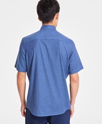 Men's Short-Sleeve Modern Stretch Dobby Shirt, Created for Macy's 