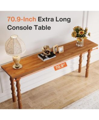 70.9-Inch Extra Long Console Table for Entryway, Narrow Sofa Table Behind Couch with Solid Wood Legs, Entry Accent Table