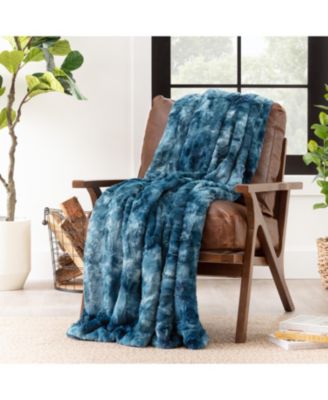 Premium Wolf Faux Fur & Sherpa Minky Reversible Blanket, Throw