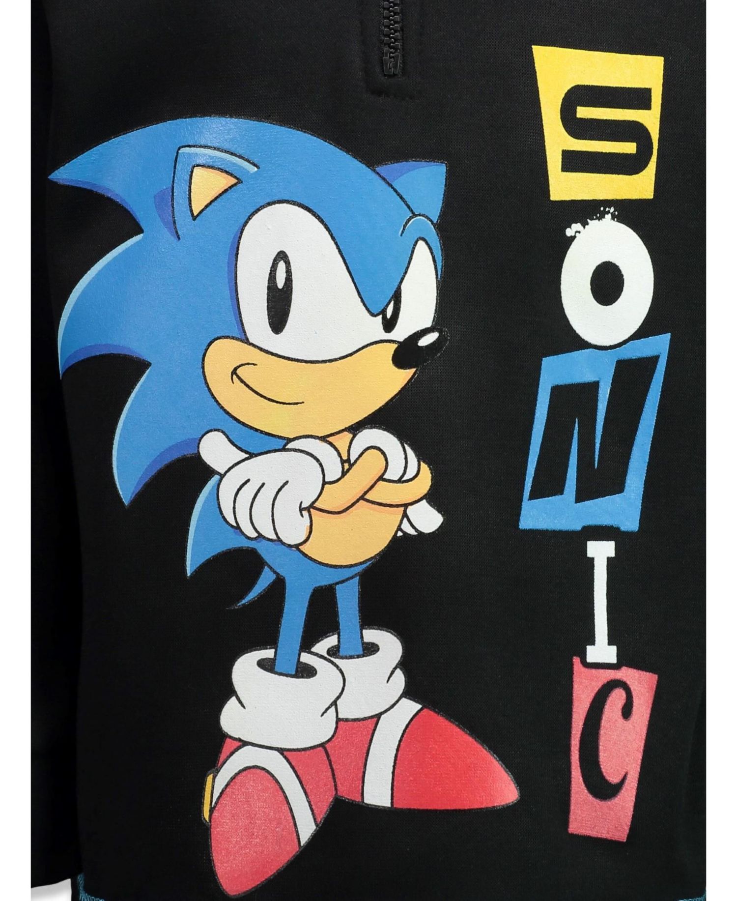 Big Boys Sonic the Hedgehog Fleece Half Zip Hoodie to