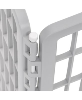24-inch Exercise 4-Panel Pet Playpen with Door, Silver