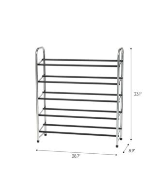 5-Tier 15 Pairs Stackable Freestanding Shoe Racks for Entryway, Silver