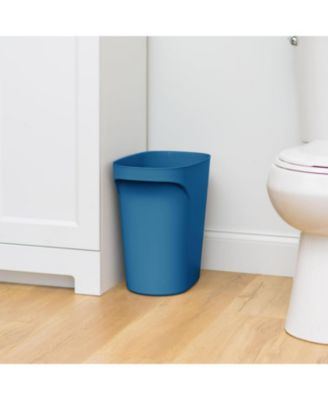 6 Gallon / 24 Quart Plastic Wastebasket Garbage Trash Cans, 3-Pack, with Handles for Home Office Kitchen Bedroom Bathroom, Navy