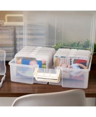 USA 4&amp;quot; x 6&amp;quot; Photo Storage Craft Keeper, Main Container with 12 Organization Cases for Pictures, Crafts, Scrapbooking, Stationery Storage, Protection and Organization, Clear, 2 Pack