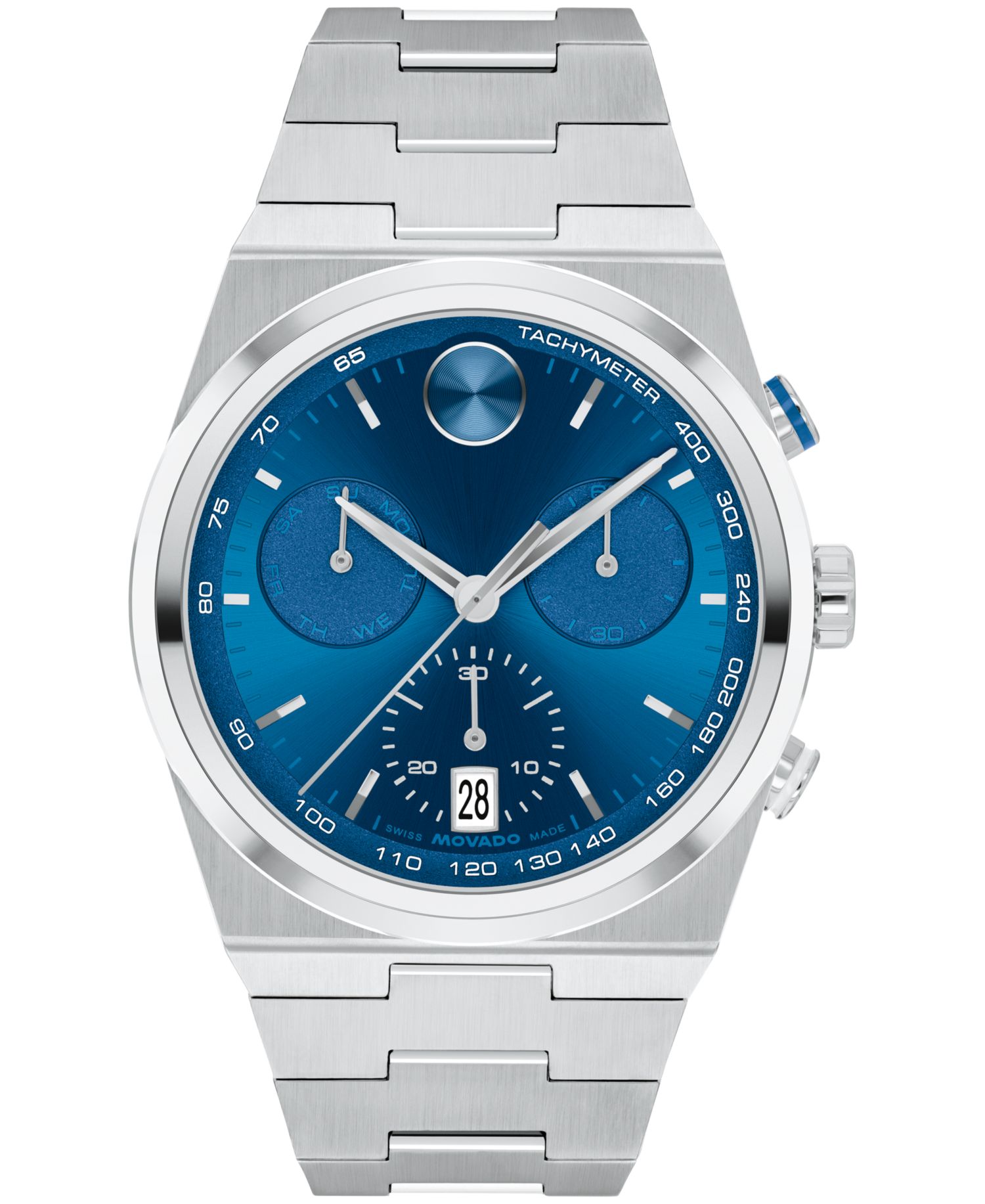 Men's Bold Quest Swiss Quartz Chrono Stainless Steel Watch 42mm