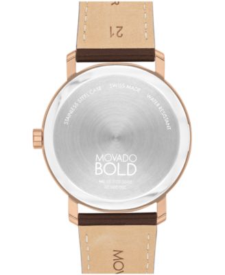 Men's Bold Evolution 2.0 Swiss Quartz Chocolate Nappa Leather Watch 40MM