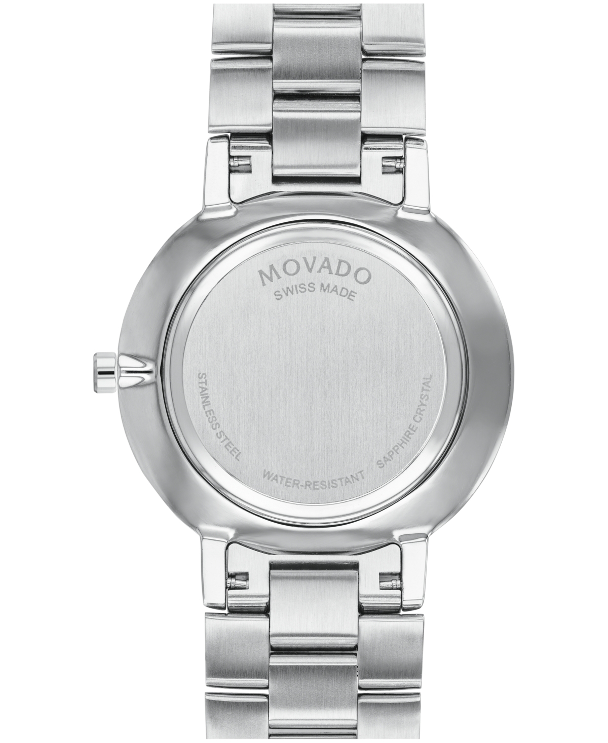 Movado Men's Faceto Swiss Quartz Stainless Steel Diamond Accent Watch 39mm In Silver-tone