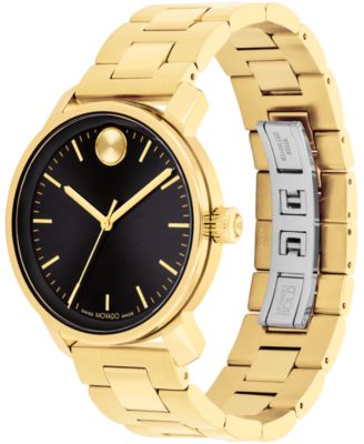 Men's Bold Access Swiss Quartz Ionic Plated Light Gold Steel Watch 41mm