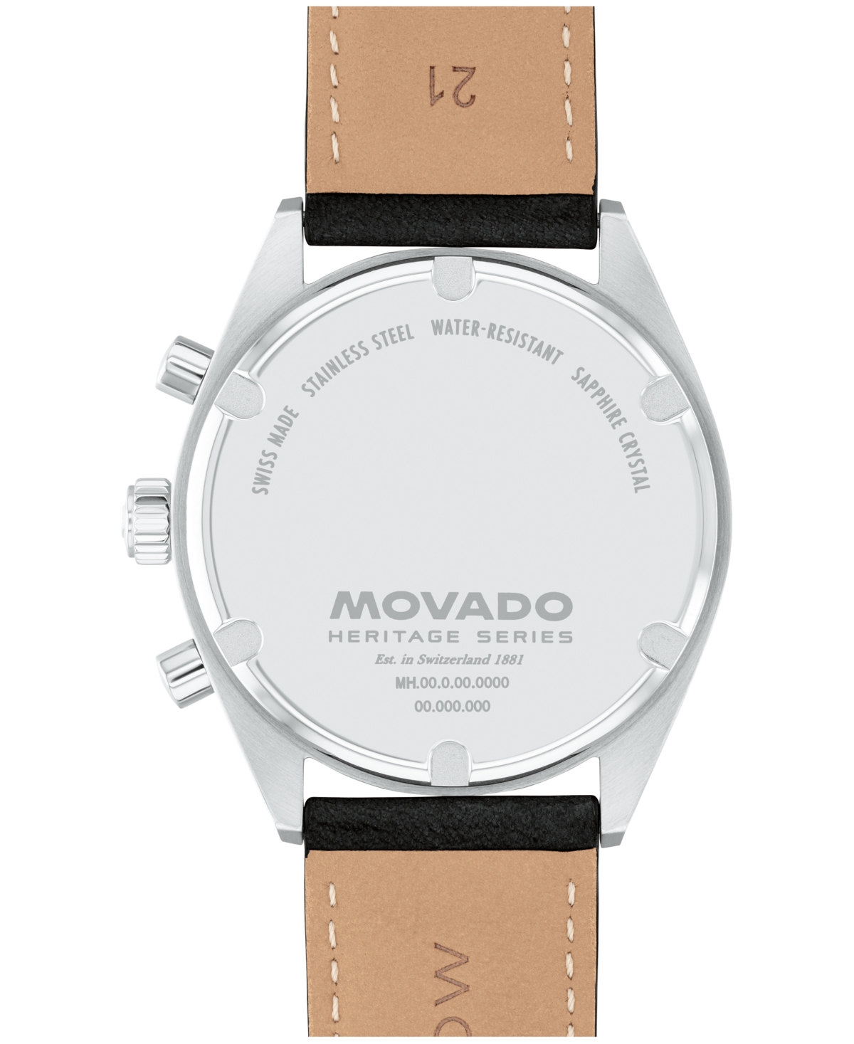 Movado Men's Datron Swiss Quartz ChronoLeather Watch 41mm - Black