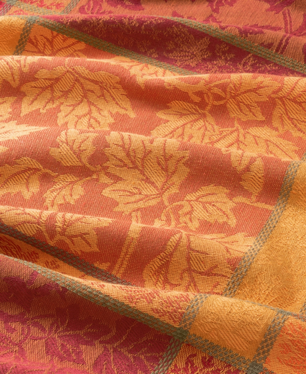 Elrene Maplewood Jacquard Harvest Cotton Oval Tablecloth, 60" X 84" Oval In Multi