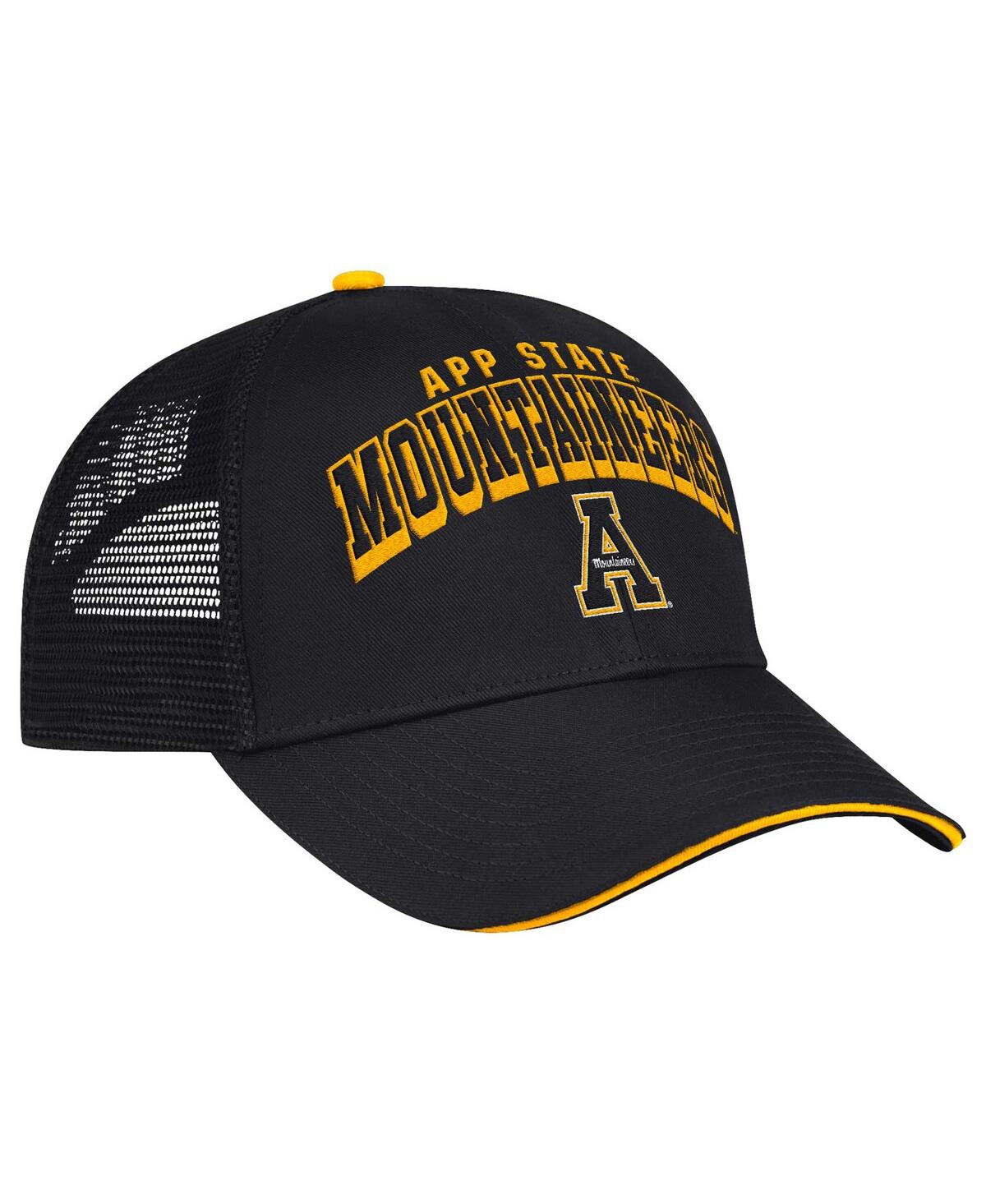 Colosseum Men's Black Appalachian State Mountaineers Wyatt Primary Team Trucker Adjustable Hat In Black