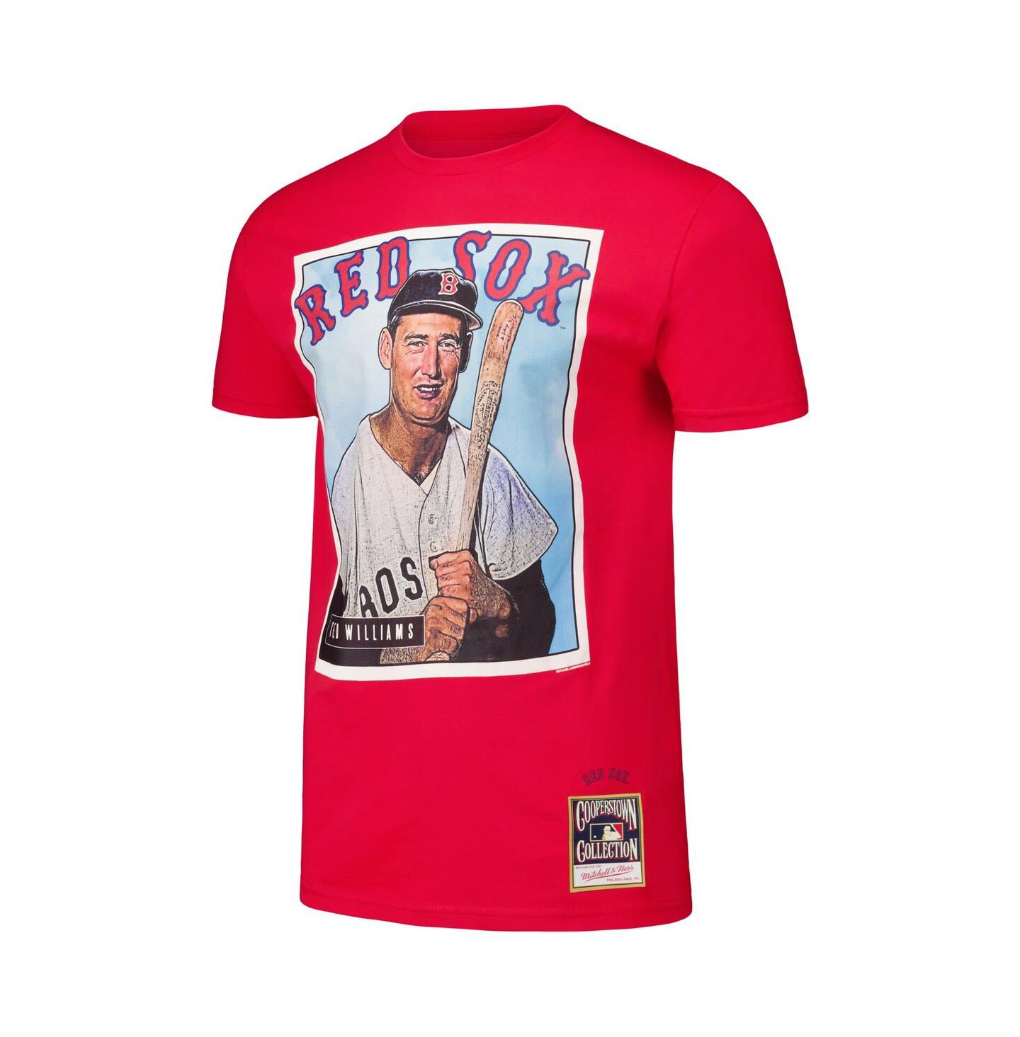 Мужская футболка Mitchell & Ness Ted Williams Red Boston Red Sox Cooperstown Collection Collectors Connection — фото 2