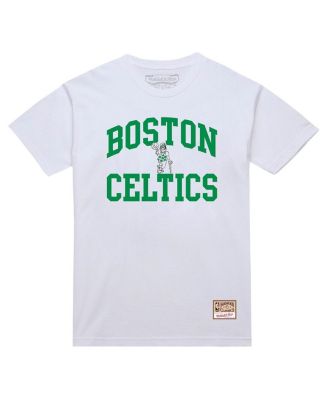Men's White Boston Celtics Hardwood Classics Vintage Warm Up T-Shirt