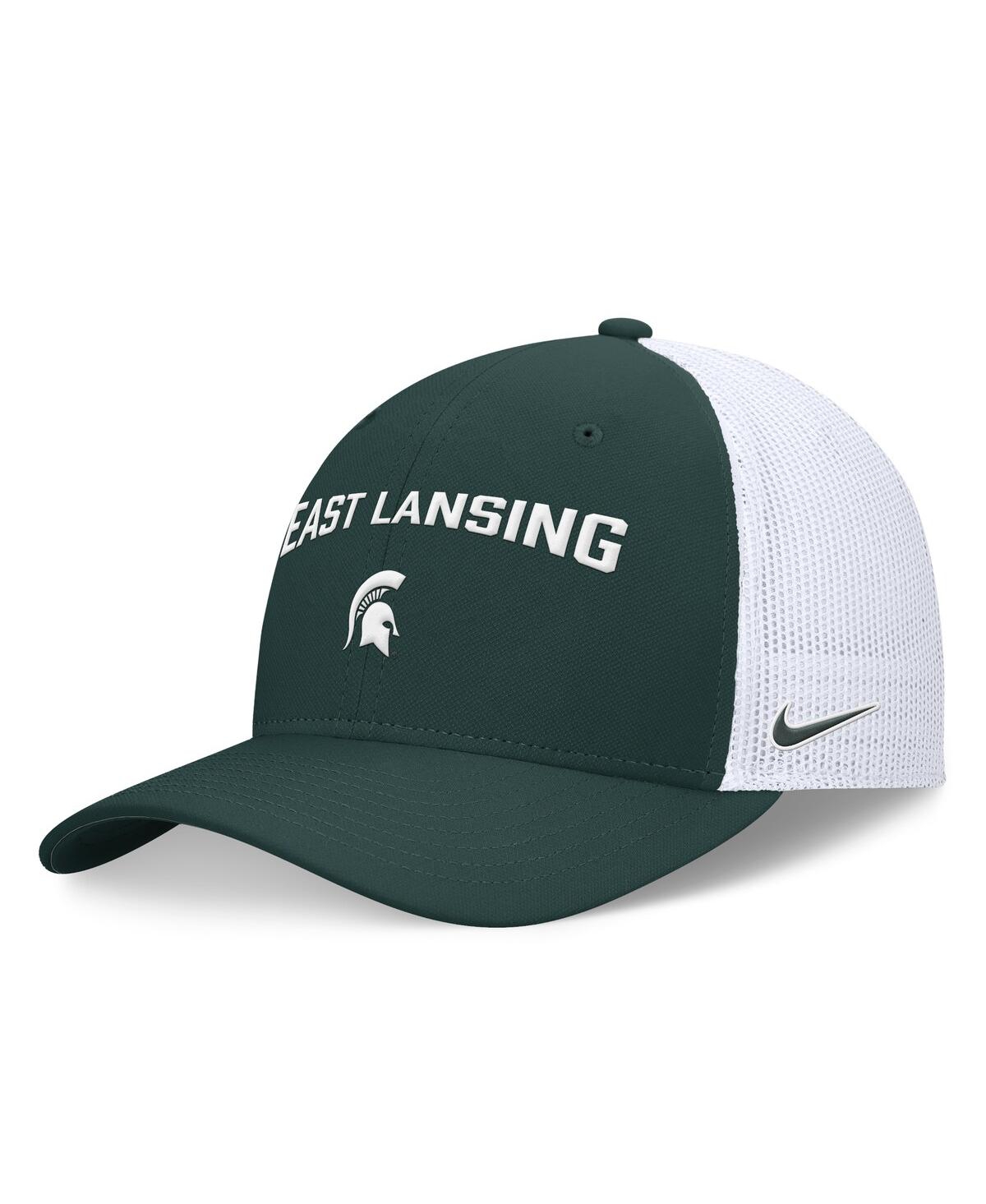 Nike Men's Green/white Michigan State Spartans Primetime Rise City Trucker Adjustable Hat In Green,white