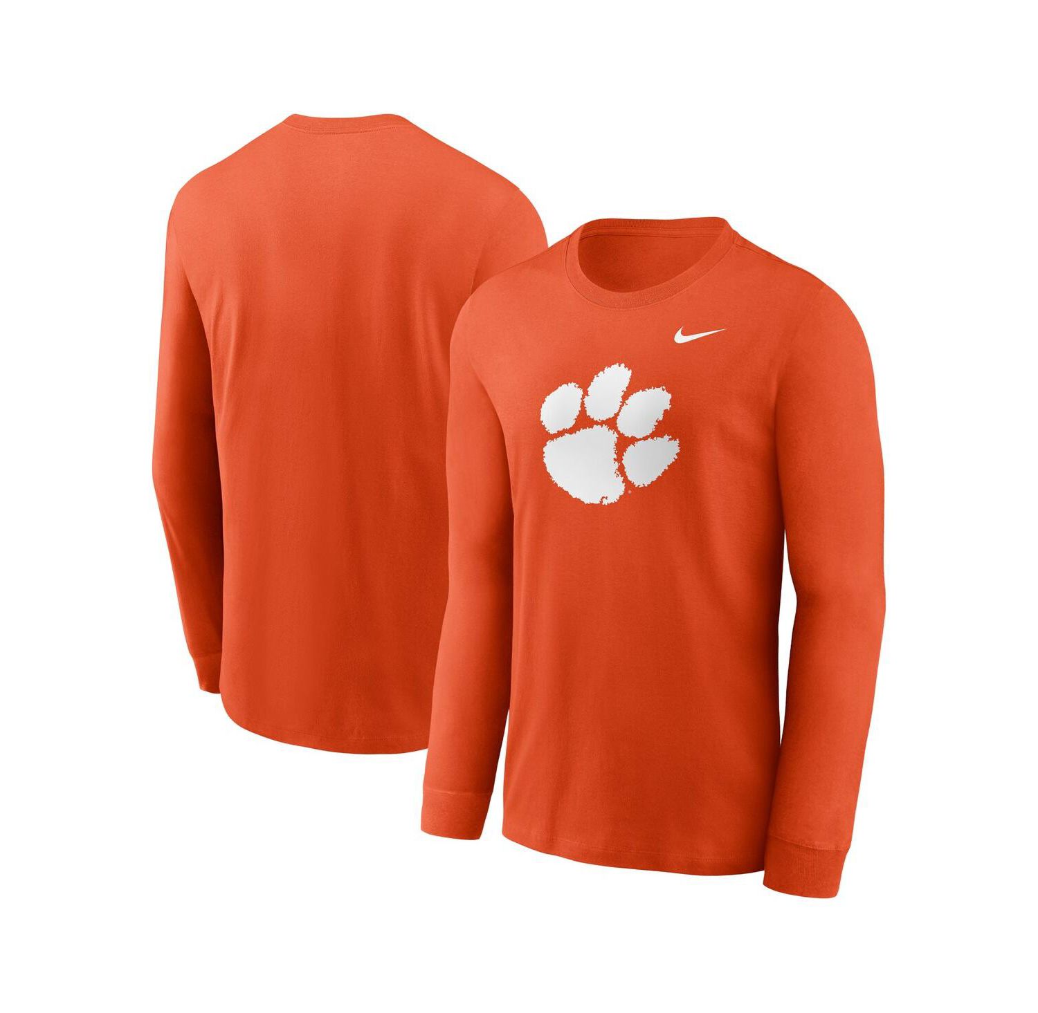 Men's Orange Clemson Tigers Primary Logo Long Sleeve T-Shirt