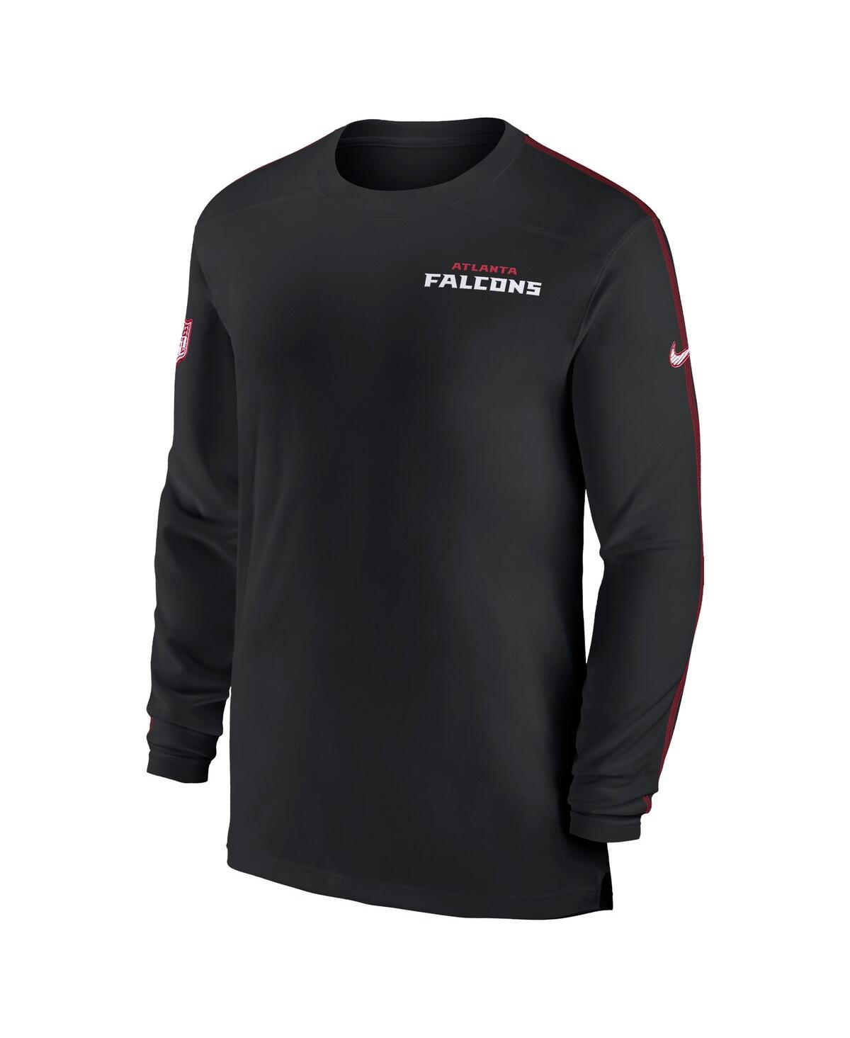 Nike Men'sAtlanta Falcons Sideline Coach Uv Performance Long Sleeve T-Shirt - Black, Red
