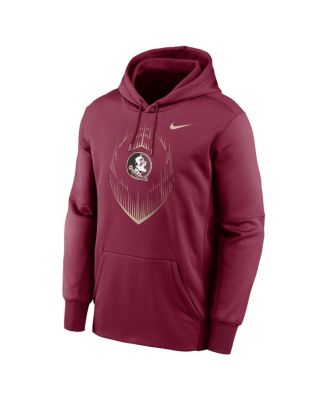 Men's Garnet Florida State Seminoles Football Icon Performance Fleece Pullover Hoodie