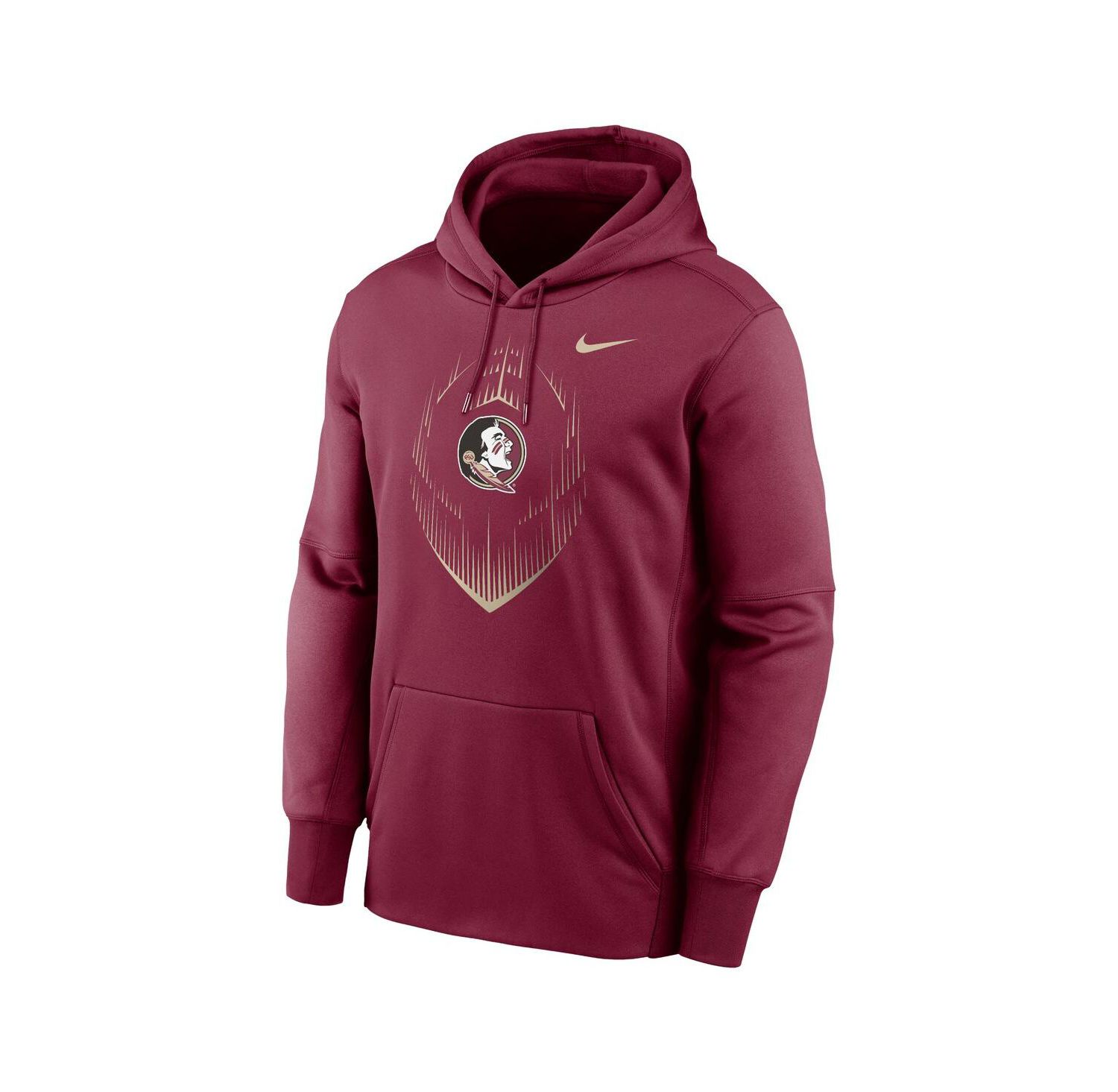 Men's Garnet Florida State Seminoles Football Icon Performance Fleece Pullover Hoodie