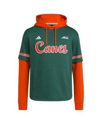 Men's Green Miami Hurricanes Pullover Baseball Jersey Hoodie