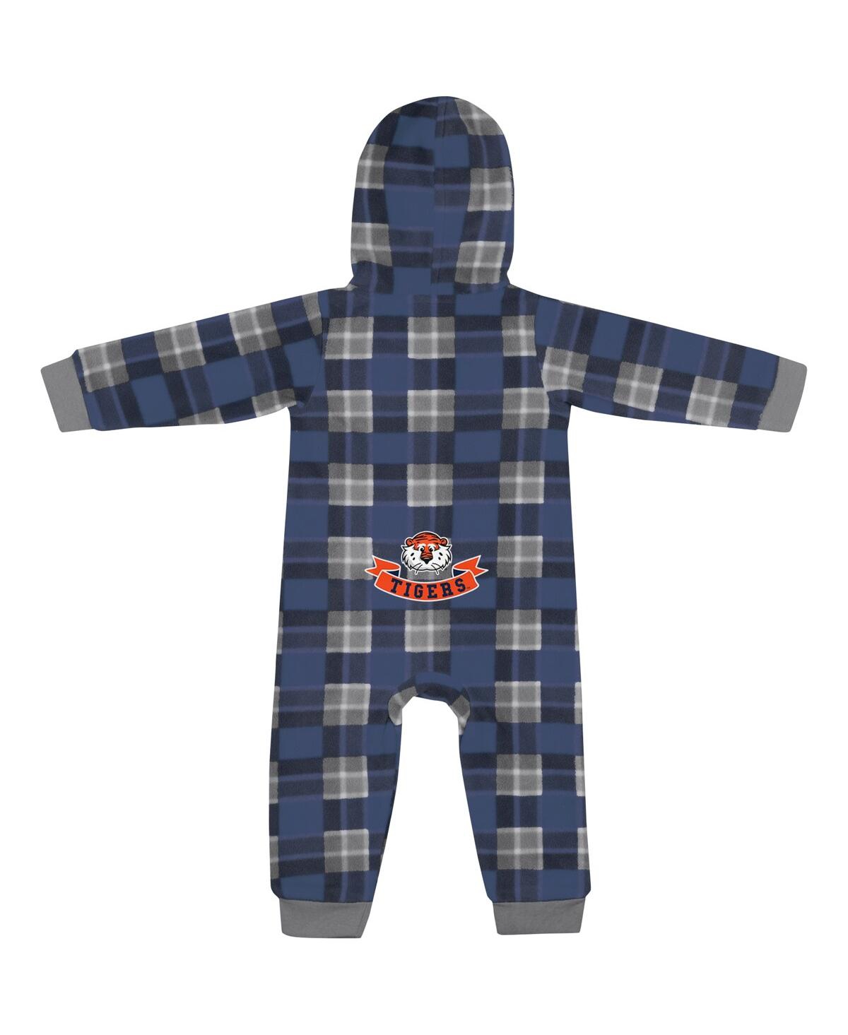 Colosseum Baby Boys and GirlsAuburn Tigers Full-Zip Plaid Hoodie Long Sleeve Jumper - Navy