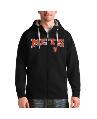 Antigua Men s Black New York Mets Team Logo Victory Full Zip Hoodie Macy s