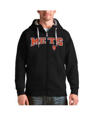 Antigua Men's Black New York Mets Team Logo Victory Full-Zip