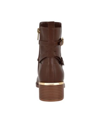 Women's Jasen Buckle Strap Block Heel Booties