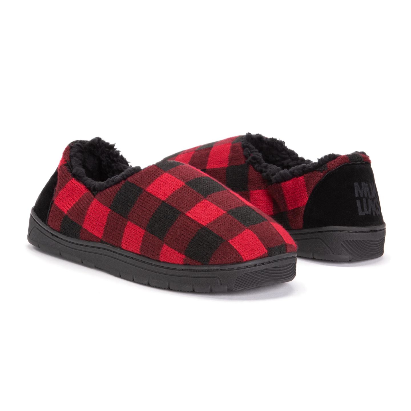 Мужские тапочки MUK LUKS John Slippers, цвет: Красный / Чёрный — фото 6