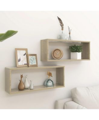 Wall Cube Shelves 2 pcs 23.6"x5.9"x9.1" Engineered Wood