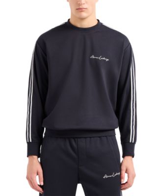 A|X Armani Exchange - Men's Striped Sleeve & Logo Sweatshirt