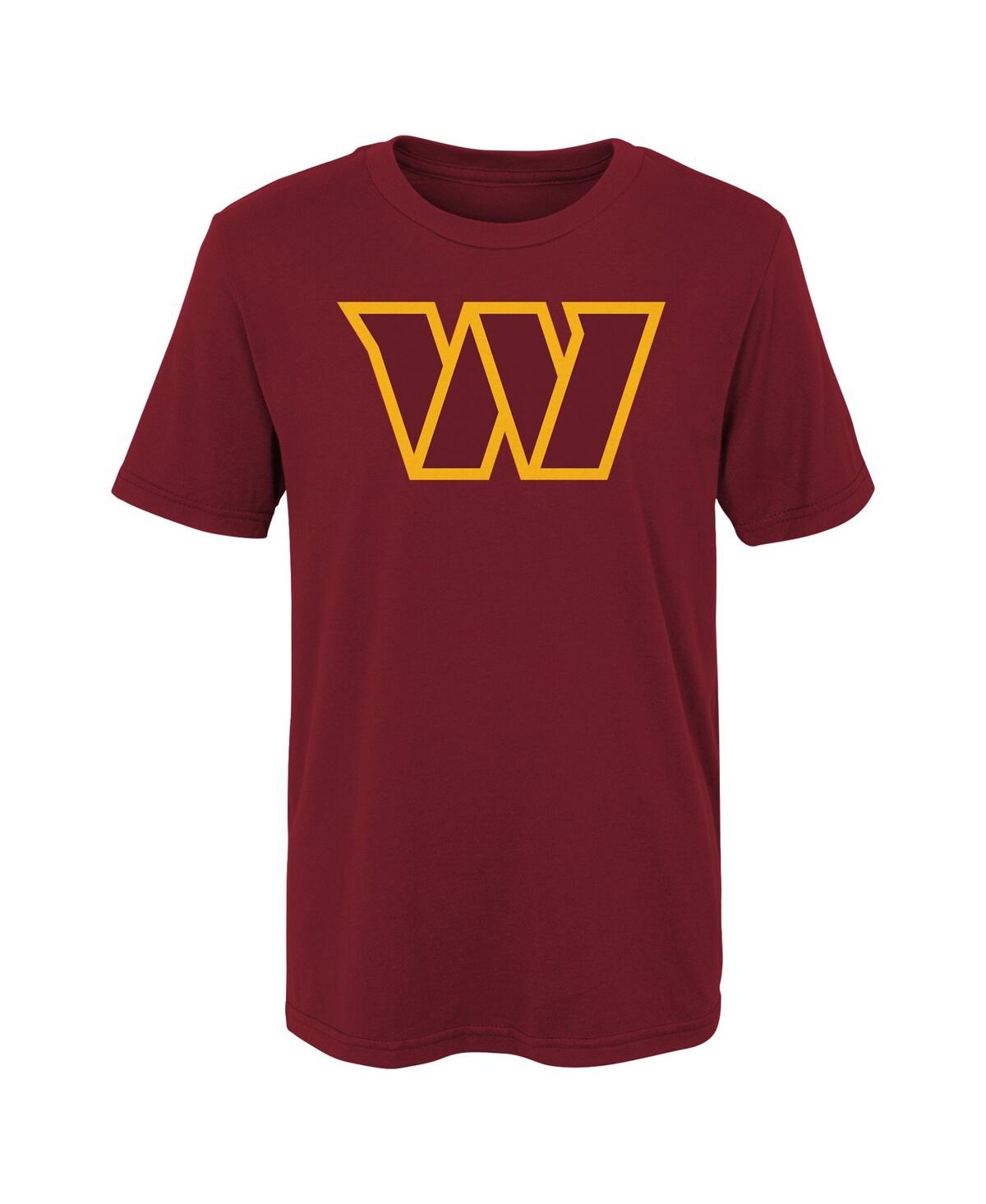 Outerstuff Little Boys And Girls Burgundy Washington Commanders Primary Logo T-shirt In Burgundy