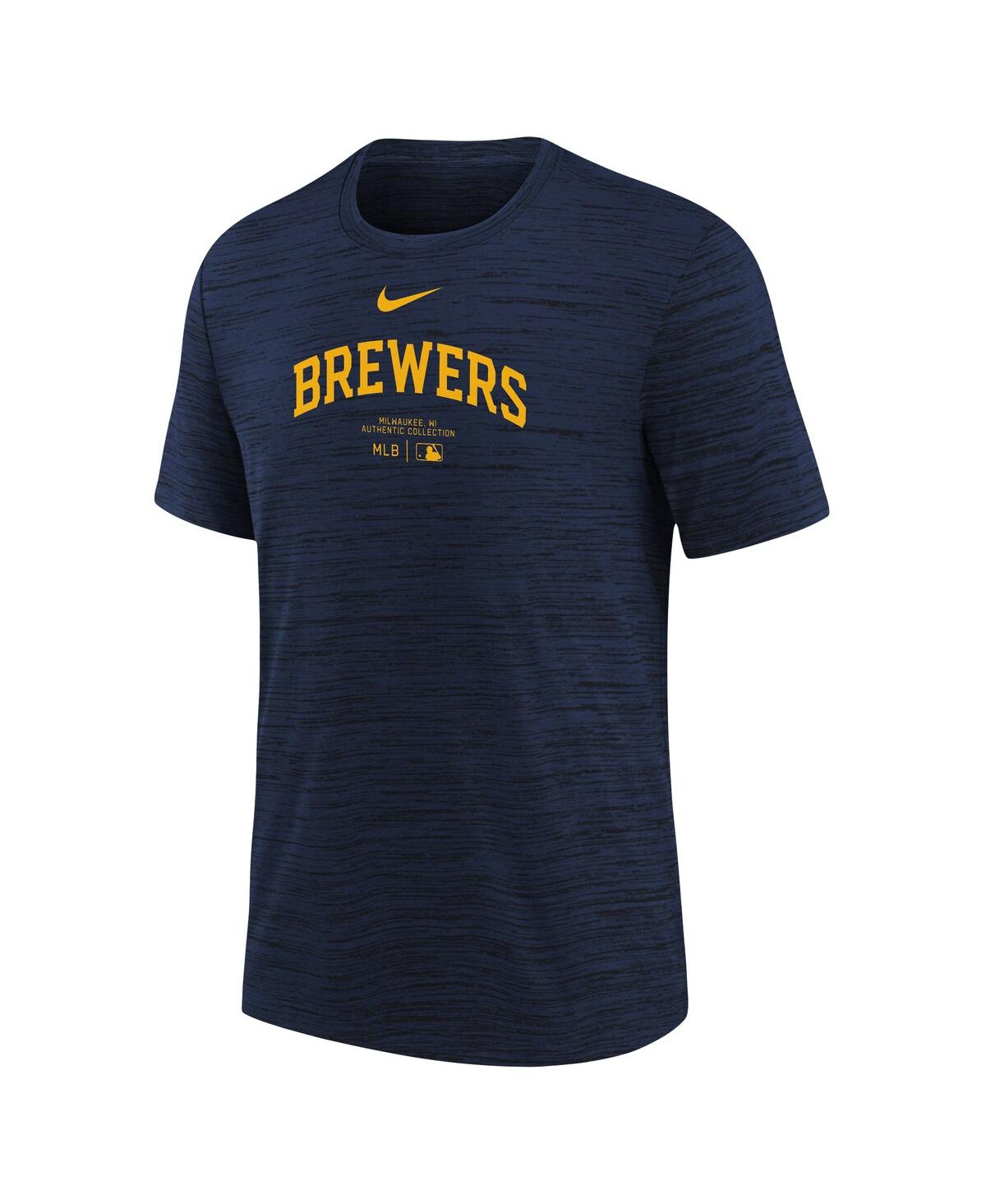 Nike Big Boys and GirlsMilwaukee Brewers Authentic Collection Practice Performance T-Shirt - Navy