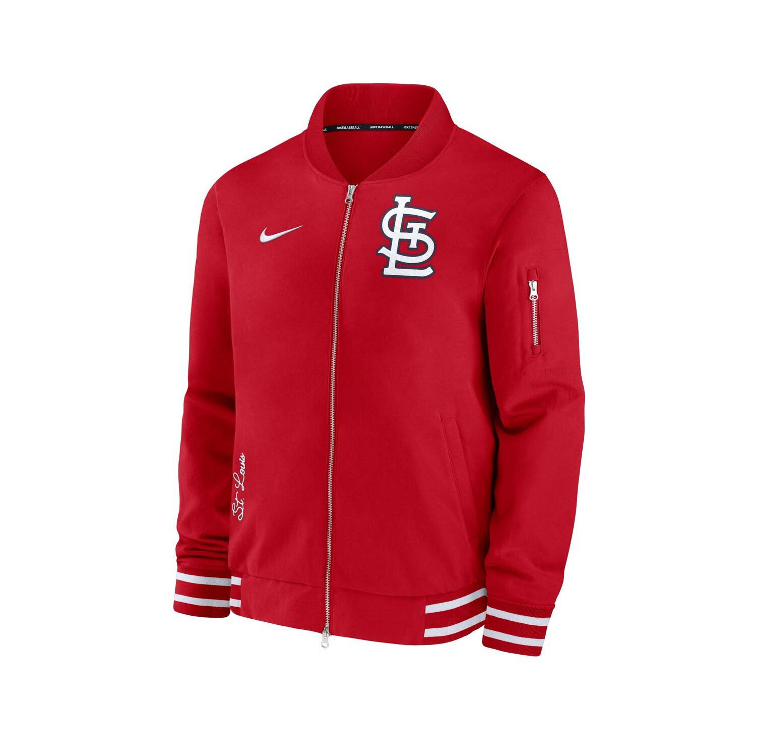 Men's Red St. Louis Cardinals Authentic Collection Full-Zip Bomber Jacket