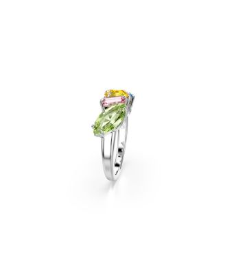 Gema Mixed Cuts, Multicolored, Rhodium Plated Cocktail Ring