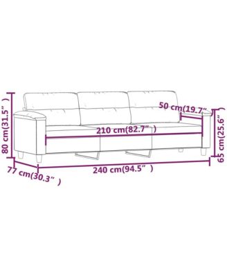 3-Seater Sofa Dark Gray 82.7" Microfiber Fabric