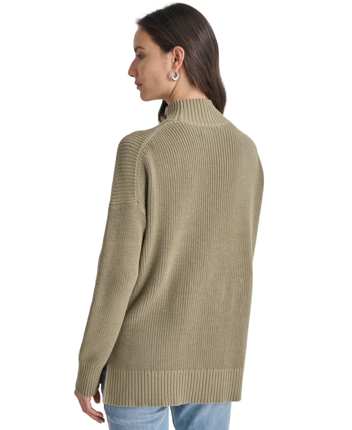 Dkny Jeans Women's Mock Neck Logo Sweater