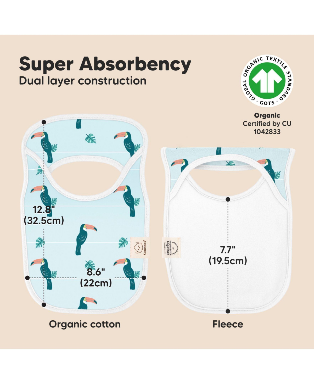 KeaBabies Baby Boys 8-Pack Bibs for Boys, Girls, Pull-on Bibs Drool Bibs Bib Unisex