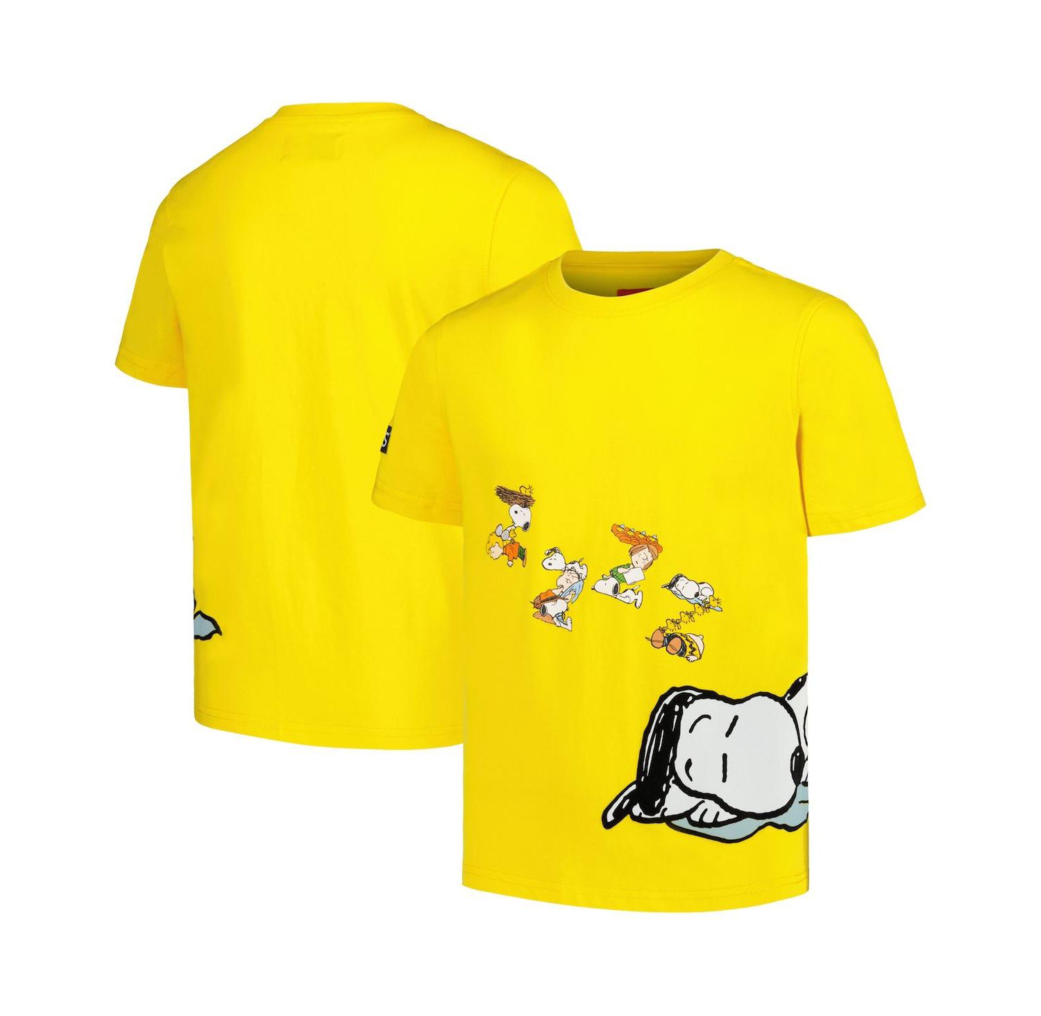 Big Boys and Girls Yellow Peanuts Snoopy Sleep T-Shirt