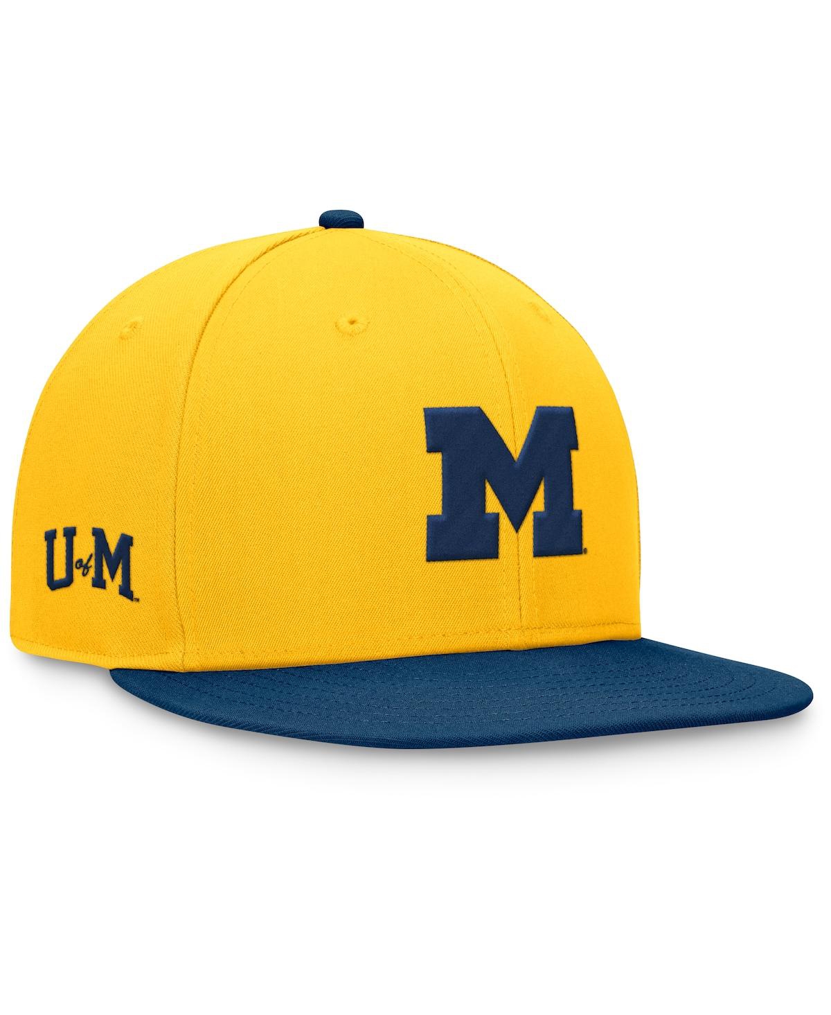 Top Of The World Men's Maize/navy Michigan Wolverines Rally Two-tone Fitted Hat In Maize,navy
