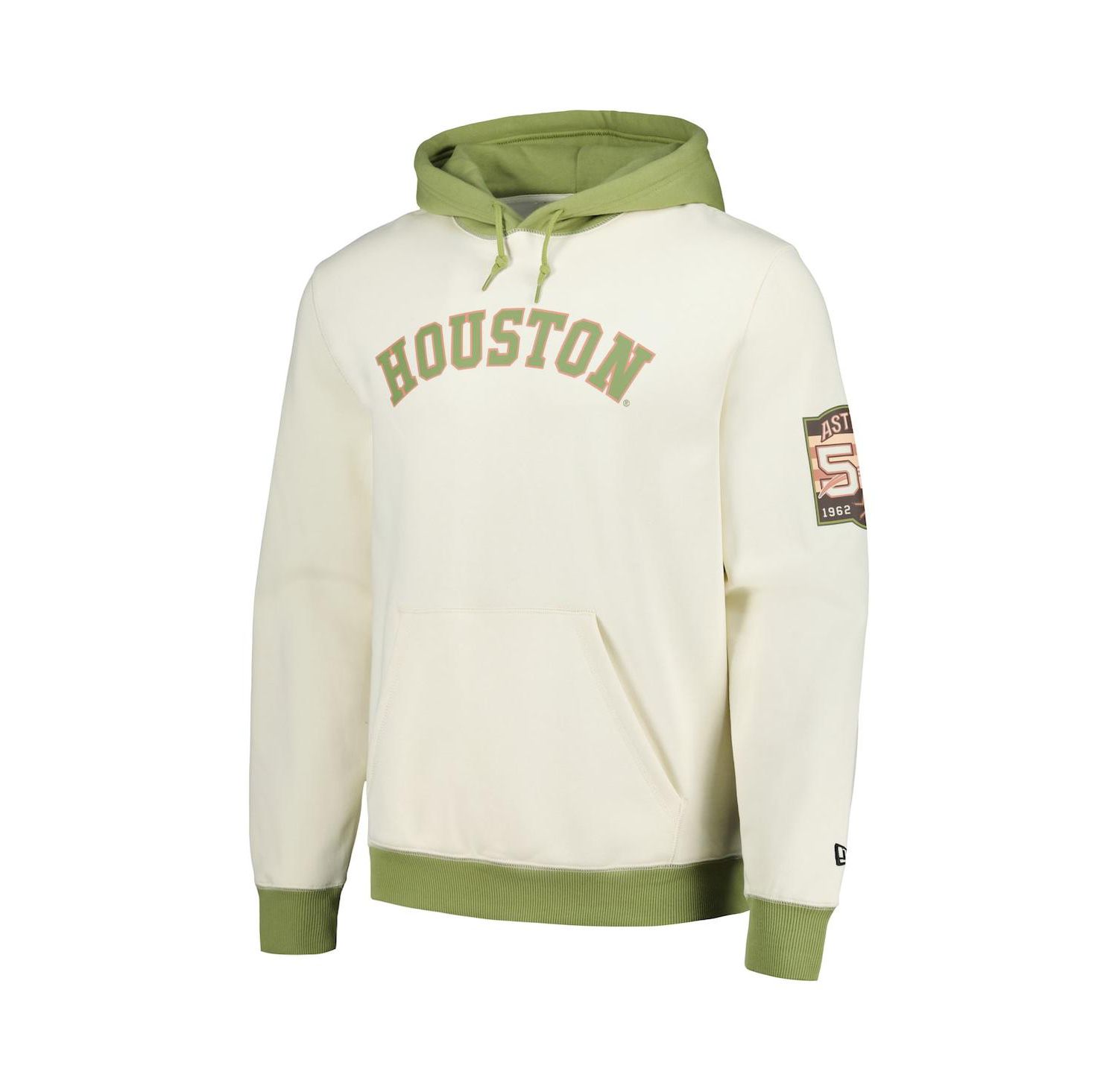 Men's Cream/Green Houston Astros Color Pop Pullover Hoodie